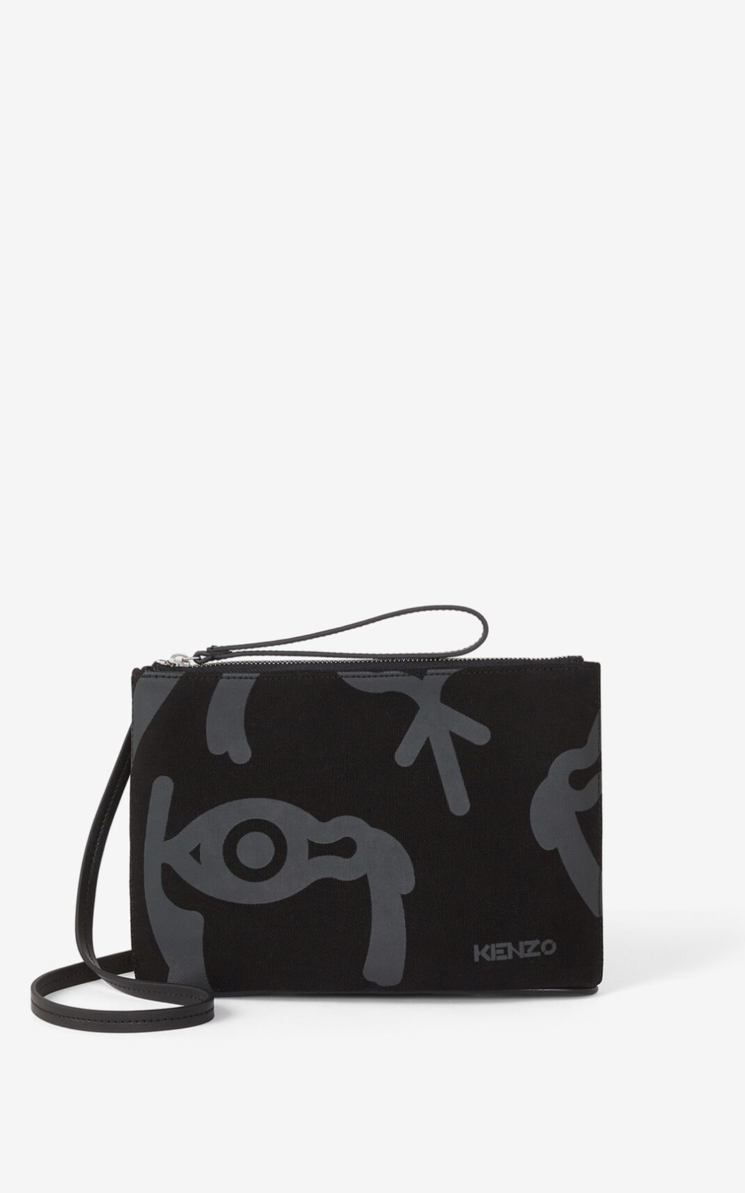 Kenzo Arc Lona and shoulder strap Bolso De Mano Mujer Negras | 1945230-EG